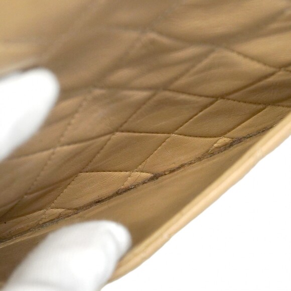 Chanel Matelasse Shoulder Bag with Double Flap and Chain, Lambskin, Beige, Wo... - Picture 15 of 16